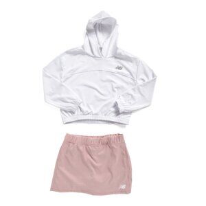 NEW BALANCE White Big Girls 2pc Hoodie And Skort Set